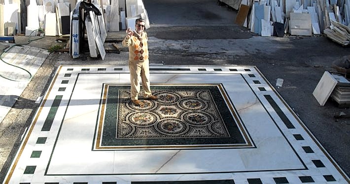 Photos of Alfa Marble's CEO Mr Hamad Hlaihel on special floor design