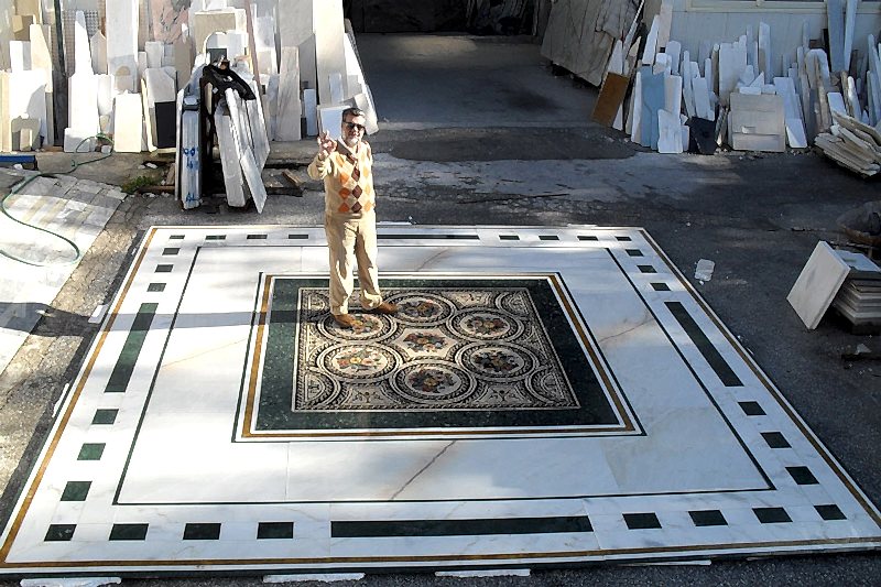 Photos of Alfa Marble's CEO Mr Hamad Hlaihel on special floor design