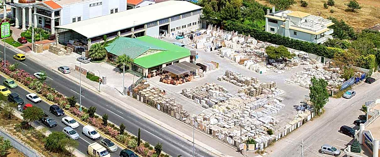 Αεροφωτογραφία της εταιρείας Άλφα Μάρμαρα στην Βάρη Αττικής